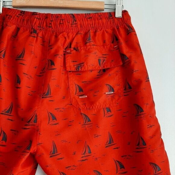 U.S. POLO Assn. Swim Trunks Board Shorts Sail Boat Print Red Men's Sz M - Picture 8 of 9